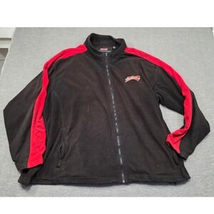 Budweiser Bud Light Fleece Jacket Mens‎ 3XL Black Red Full Zip Promo Racing Logo